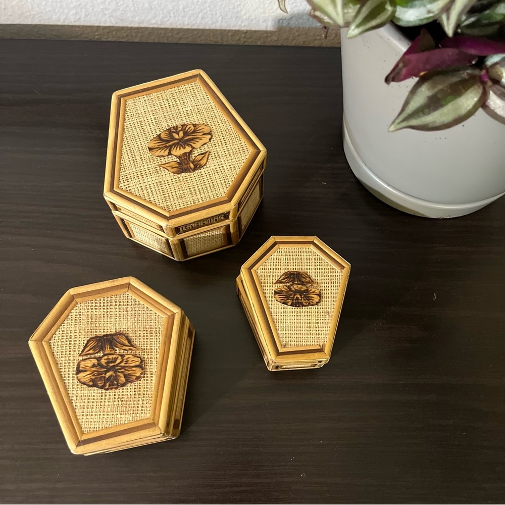 Vintage mini trinket box set - Picture 2 of 4